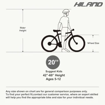 HH HILAND 20" Kids Fat Tire Mountain Bike 7-Speed Dual-Disc Brake