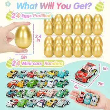 SevenQ Toy Cars Easter Egg Fillers for Kids' Fun