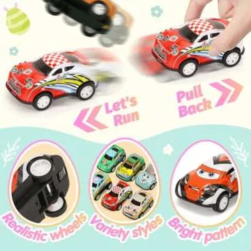 SevenQ Toy Cars Easter Egg Fillers for Kids' Fun