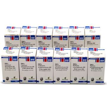 Economy Pack Tissue Cell Salt Kit, All 12 Schussler Cell Salts with Easy to Use Remedy Chart, Helps ...