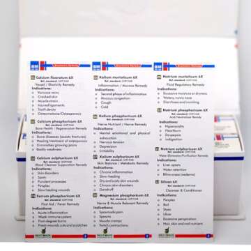 Economy Pack Tissue Cell Salt Kit, All 12 Schussler Cell Salts with Easy to Use Remedy Chart, Helps with Immune System and Helps Provide Cellular Nutrition Vital to Cellular Function