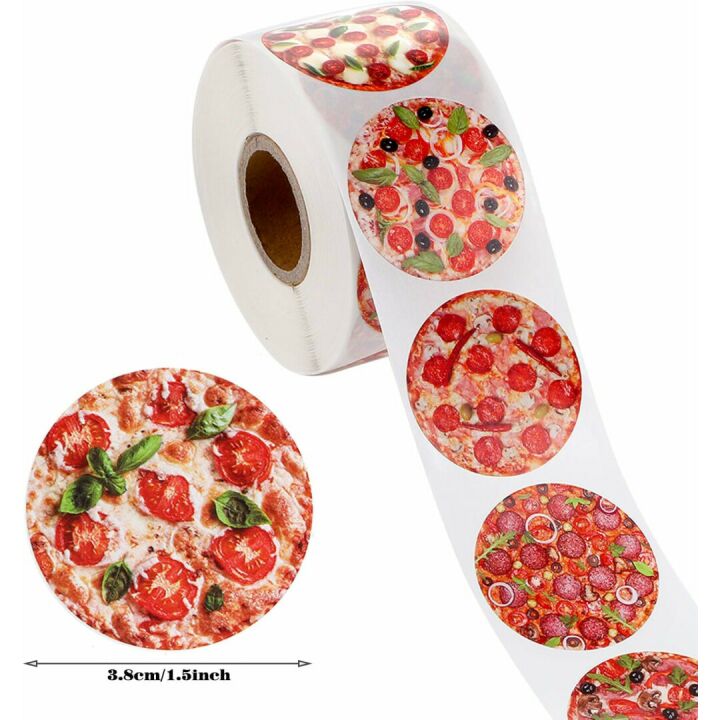 Blulu Pizza Stickers Roll - 600 Fun Designs
