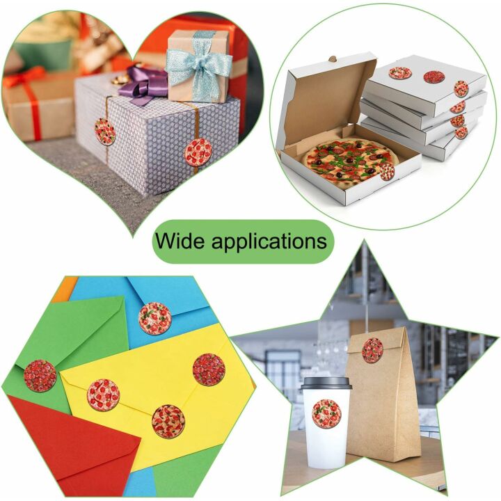 Blulu Pizza Stickers Roll - 600 Fun Designs