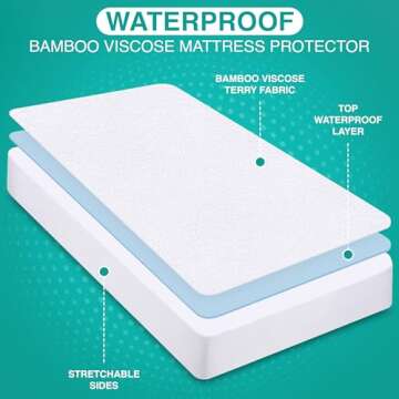 Premium Waterproof Mattress Protector for Twin Size Mattresses