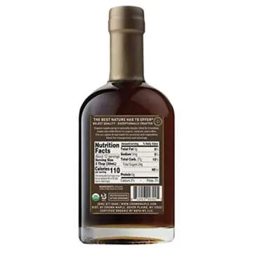 Crown Maple Dark Color, Robust Taste Organic Maple Syrup, 12.7 Fl Oz, 100% Pure, Enhance Cocktails, ...