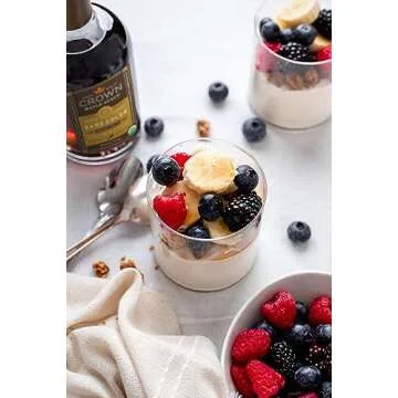 Crown Maple Dark Color, Robust Taste Organic Maple Syrup, 12.7 Fl Oz, 100% Pure, Enhance Cocktails, Marinades and Pancakes