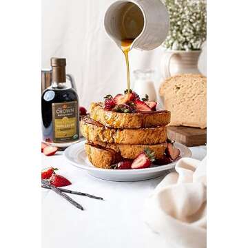 Crown Maple Dark Color, Robust Taste Organic Maple Syrup, 12.7 Fl Oz, 100% Pure, Enhance Cocktails, Marinades and Pancakes