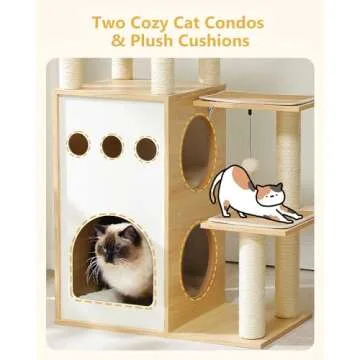 MUTTROS 42.5" Wooden Cat Tree for Cats & Kittens | Sky City Design