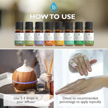 Pursonic Essential Oils Set - 8 Aromatherapy Blends