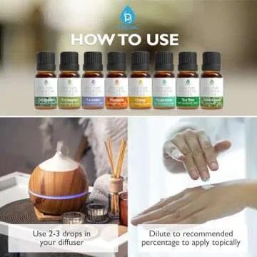 Pursonic Essential Oils Set - 8 Aromatherapy Blends