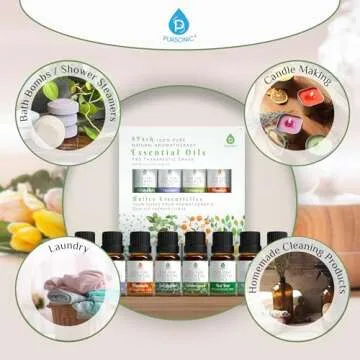 Pursonic Essential Oils Set - 8 Aromatherapy Blends