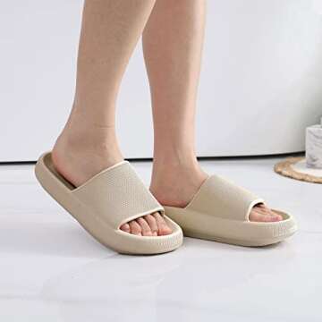 shevalues Pillow Soft Slide Sandals for Women Men Non-Slip Shower Shoes Bath Slippers Summer Beach Slides