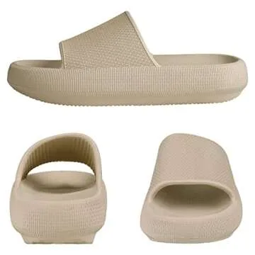 shevalues Pillow Soft Slide Sandals for Women Men Non-Slip Shower Shoes Bath Slippers Summer Beach Slides
