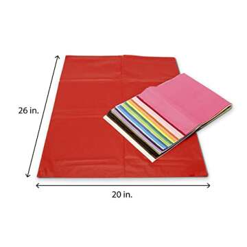 Craft Craze 100 Sheets (20" x 26") 25 Assorted Colors Premium Quality Tissue Paper for Gift Wrapping...