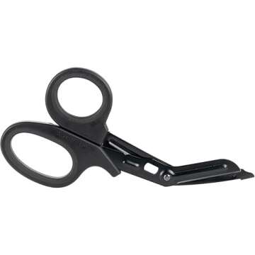 North American Rescue Trauma Shear (7 1/4 Inch) NAR Premium Grade Black Safety Shears Medical Scisso...