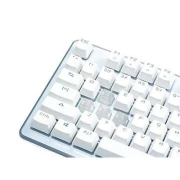 ROSEWILL Gaming White Keyboard with RGB lighting and wrist rest