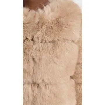 Line & Dot Women's Liana Faux Fur Jacket, Latte, Tan, S