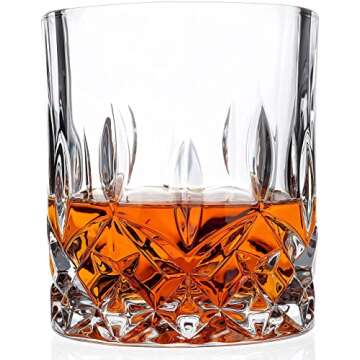 𝗟𝗨𝗫𝗨𝗥𝗬 Gifts For Men Dad - Crystal Whiskey Glasses - Set of 4 Rocks Glasses in Sat...