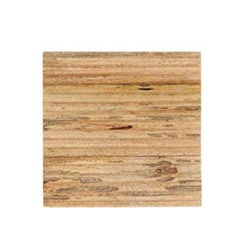 Creative Co-Op Brown Mango Wood Trivet with Grooved Surface Decorative Accents