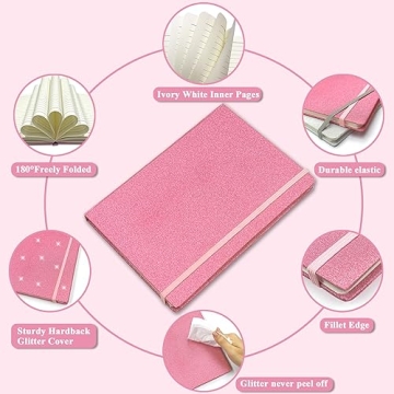 Pink Glitter Notebook - Sparkle Journal for Note-Taking