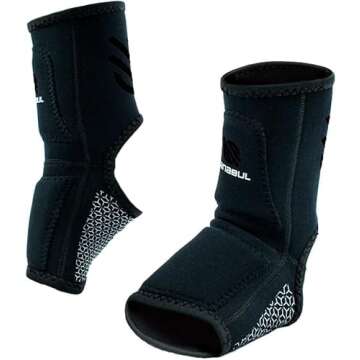 Sanabul Essential Striking Gel Muay Thai Ankle Support for Men & Women, Ankle Guard Foot Wraps Sleeve for MMA Kickboxing Martial Arts, 1 Pair, Black Large-X-Large