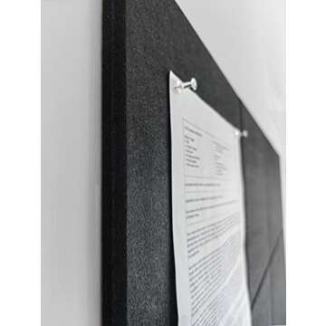 DECORITA Large Cork Board Alternative - 12 Pack Felt Wall Tiles with Safe Removable Adhesive Tabs, Cork Boards for Walls Cork Board for Office Pin Board Tack Board Cork Board 48 x 36 - Black