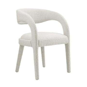 Modway EEI-6562-IVO Pinnacle Boucle Upholstered Dining Chair Set of Two, Ivory