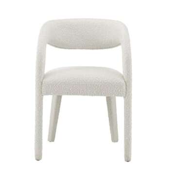 Modway EEI-6562-IVO Pinnacle Boucle Upholstered Dining Chair Set of Two, Ivory