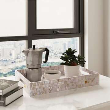 Luxury Handmade PEMAR Mother of Pearl Serving Tray