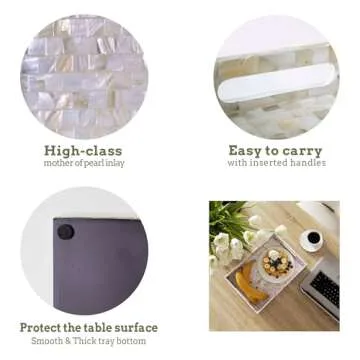 Luxury Handmade PEMAR Mother of Pearl Serving Tray