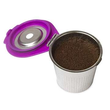 Cafe Flow Stainless Steel Reusable K Cup, 2-Pk by Perfect Pod - Refillable Capsule Cup Metal Coffee ...