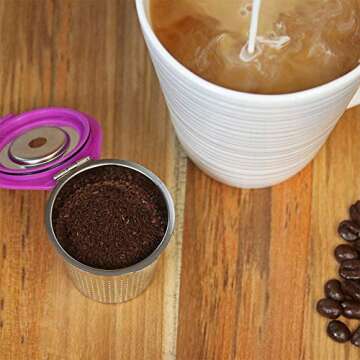 Cafe Flow Stainless Steel Reusable K Cup, 2-Pk by Perfect Pod - Refillable Capsule Cup Metal Coffee Filter for Keurig 1.0, Keurig 2.0, K-Duo, K-Mini and Select Models (See Full Compatibility Chart)