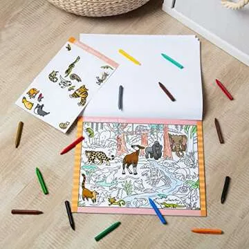 Melissa & Doug Seek & Find Sticker Pad 3-Pack, Around Town, Adventure, Animals, Each Includes 400+ Stickers, 14 Scenes to Color, 14" H x 11.1" W x 0.2"