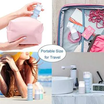 INNERNEED Collapsible Silicone Travel Size Bottles Portable Squeezable Refillable Containers Set for Cosmetic Toiletries Shampoo Lotion Soap Liquids, Leak-proof, TSA Approved (1.5-3oz, 4-colors)