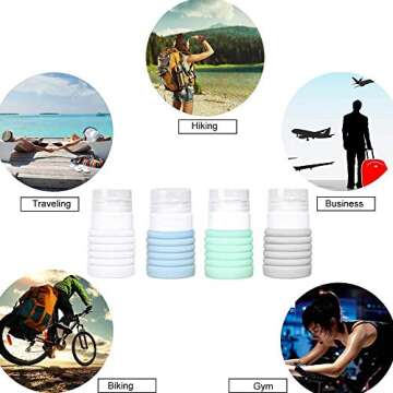 INNERNEED Collapsible Silicone Travel Size Bottles Portable Squeezable Refillable Containers Set for Cosmetic Toiletries Shampoo Lotion Soap Liquids, Leak-proof, TSA Approved (1.5-3oz, 4-colors)