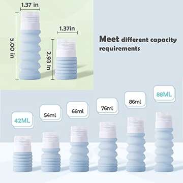 INNERNEED Collapsible Silicone Travel Size Bottles Portable Squeezable Refillable Containers Set for Cosmetic Toiletries Shampoo Lotion Soap Liquids, Leak-proof, TSA Approved (1.5-3oz, 4-colors)