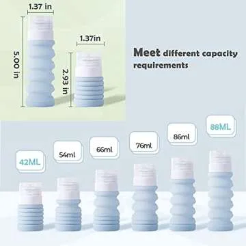INNERNEED Collapsible Silicone Travel Size Bottles Portable Squeezable Refillable Containers Set for Cosmetic Toiletries Shampoo Lotion Soap Liquids, Leak-proof, TSA Approved (1.5-3oz, 4-colors)