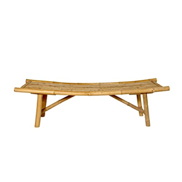 Boohugger Outdoor Bench | Japanese Style | Garden Furniture | Natural Bamboo | 59”x18”x18”