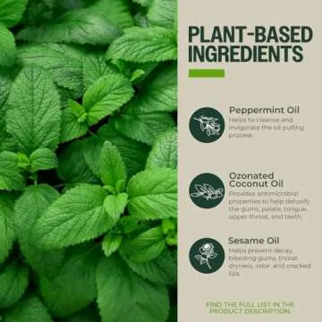 PurO3 Ozonated Oil Pulling Solution - Organic, Ozonated Coconut Oil Pulling for Teeth and Gums - Ozone Infused Oil Pulling Solution - Non-Toxic Teeth & Gum Pulling Oil with Peppermint, 8 oz