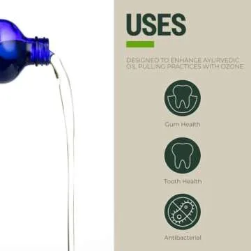 PurO3 Ozonated Oil Pulling Solution - Organic, Ozonated Coconut Oil Pulling for Teeth and Gums - Ozone Infused Oil Pulling Solution - Non-Toxic Teeth & Gum Pulling Oil with Peppermint, 8 oz