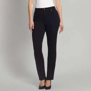 Gloria Vanderbilt Women's Classic Amanda High Rise Tapered Jean, Black, 10 Short