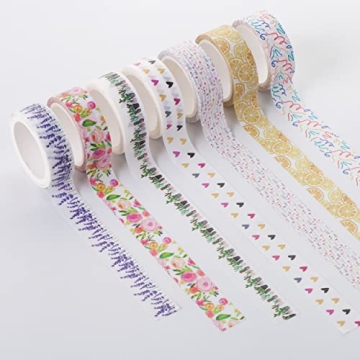 Mr. Pen Washi Tape Set 21 Rolls Creative Floral Designs