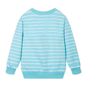 NUBEEHOHO Girls Sweatshirt - Cute Cat Applique Pullover for Toddlers 2T-7T