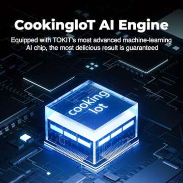 TOKIT Omni Cook C2 Chef Robot, Smart Cooking Machine - Slow Cooker, Stand Mixer, Chopper, Juicer, Blender, Sous-Vide, Knead, Sauté, Yogurt Maker, 3000+ Free Recipes, Weigh, 10 Speed, 95°F-356℉, 2.3QT