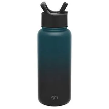 Simple Modern Water Bottle with Straw Lid Vacuum Insulated Stainless Steel Metal Thermos Bottles | Reusable Leak Proof BPA-Free Flask for Gym, Travel, Sports | Summit Collection | 32oz, Moonlight