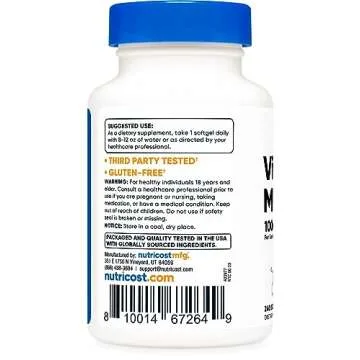 Nutricost Vitamin K2 MK-7 100 mcg Softgels - 240 Count