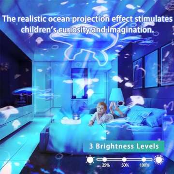 Ocean Kids Night Light Projector with 7 Themed Films