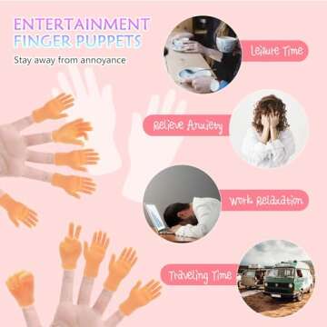 Tiny Hands,20Pcs Miniature Little Hands Realistic Design Funny Mini Hands for Fingers Gifts Prank Gag Party Favors