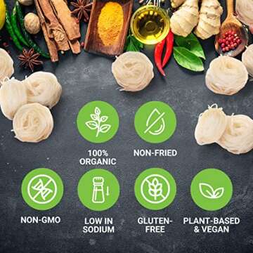 Soupmate Organic Instant Rice Noodles | Vegan, Low Sodium, Non-GMO, Pack of 10