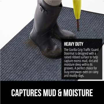 Gorilla Grip Heavy Duty Door Mat for High-Traffic Areas